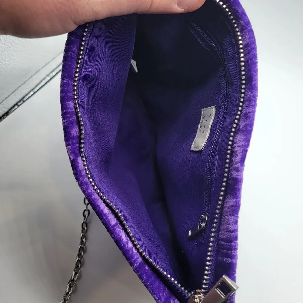 A New Day Women's Party Zip Closure Top Clutch, Purple, NWT